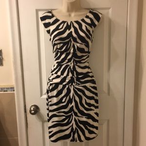 Bisou Bisou SZ 6 animal print zebra striped dress